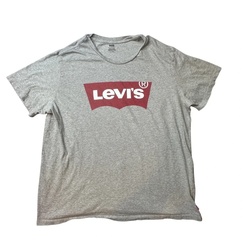 Levi's T-Shirt Mens XL Grey Graphic Batwing Logo Short Sleeve Cotton 17783-0138